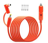 LANMINGLEL 14AWG DC 8mm Car Cigarette Lighter Charging Cable, 12V/24V Car Charger Cable with DC7909/8020 Plug,15A Heavy-Duty Cigarette Lighter Plug to DC 7909 Adapter, for Portable Power Station (2M)