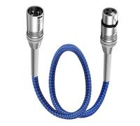 LANMINGLEL 3 Pin XLR Microphone Cable, Shielded Balanced Male to Female XLR Cable,Heavy Duty Nylon 3 Pin Braided Speaker Cord,with Metal Spring for Studio Recording, Audio Mixer,Stage Lighting (0.5M)
