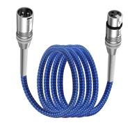 LANMINGLEL 3 Pin XLR Microphone Cable, Shielded Balanced Male to Female XLR Cable,Heavy Duty Nylon 3 Pin Braided Speaker Cord,with Metal Spring for Studio Recording, Audio Mixer,Stage Lighting (2M)