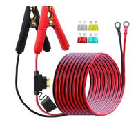 LANMINGLEL Battery Alligator Clip to O Ring Terminal Harness Cable with 20A Fuse,14AWG 12V-24V Battery Alligator Clips Booster Jumper Cable,for Car, Lawnmowers, Inverter (3M)