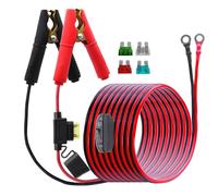 LANMINGLEL Battery Alligator Clip to O Ring Terminal Harness Cable with Switch,14AWG 12V-24V Battery Alligator Clips Booster Jumper Cable with 20A Fuse,for Car, Lawnmowers, Inverter (with Switch, 3M)
