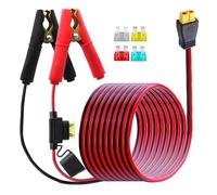 LANMINGLEL Battery Alligator Clip to XT60 Female Connector Cable with 20A Fuse,14AWG 12V-24V Battery Alligator Clips to XT60 Adapter Extension Cable,for Solar Panel,Battery Portable Power (3M)