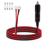 LANMINGLEL Car Cigarette Lighter to O Ring Terminal 12V-24V Car Cigarette Lighter Male Plug Extension Cable Cord with 15A Fuse for Car Inverter Air Pump Electric Cup and DIY 3.3FT