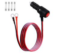 LANMINGLEL Car Cigarette Lighter to O Ring Terminal with Switch, 12V-24V 16AWG Car Cigarette Lighter Male Plug Extension Cable Cord with 15A Fuse for Inverter Air Pump Electric Cup and DIY (1M)