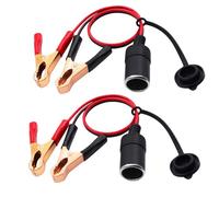 LANMINGLEL Cigarette Lighter Battery Adapter 18AWG 12V Cigarette Lighter Female Socket to Battery Alligator Clips for Car Electronic Devices 2 Pack(0.4M)