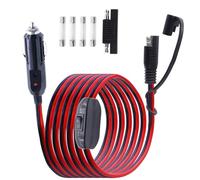 LANMINGLEL Cigarette Lighter SAE Battery Charger Cable with Switch ON/OFF 16AWG 12V Cigarette Lighter Plug to SAE Quick Release Adapter Extension Charging Cable with LED Ligh,Polarity Reverse Adapter