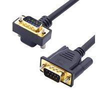 LANMINGLEL DB9 90 Degree Cable Straight Through,DB9 Serial Extension Cable, DB9 RS232 Serial Cord 9 PIN RS232 Com Port Connection Cable for Data Communication(Male to Male)