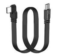 LANMINGLEL Short 90 Degree USB Type C 2.0 Flat Cable,PD 65W USB C 2.0 Fast Charge Cable,Short USB Type C Flat Soft Data Cable,Data & Fast Charging Sync Cord (Side to Straight)