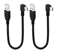 LANMINGLEL Short Angle Micro USB Cable, 90 Degree Micro 5Pin to USB 2.0 Type-A Data Charge Cable, for Phone Tablet DVR Digital Camera Camcorder Security Cam 0.25M 2 Pack (Left & Right)