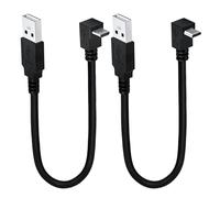 LANMINGLEL Short Angle Micro USB Cable, 90 Degree Micro 5Pin to USB 2.0 Type-A Data Charge Cable, for Phone Tablet DVR Digital Camera Camcorder Security Cam 0.25M 2 Pack (Up & Down)