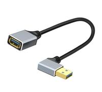 LANMINGLEL Short USB 3.0 Male to Female Cable,90 Degree USB 3.0 Extension Cable,5 Gbps Type A Extender Data Cord, Aluminum Alloy shell for Tight Spaces,TV,PC,Laptop, Gaming 0.3M (Right)