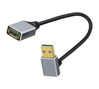 LANMINGLEL Short USB 3.0 Male to Female Cable,90 Degree USB 3.0 Extension Cable,5 Gbps Type A Extender Data Cord, Aluminum Alloy shell for Tight Spaces,TV,PC,Laptop, Gaming 0.3M (Up)