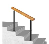 Lanmmraifc Adjustable Wooden Handrail for 3-4 Steps, Outdoor Stair Railing Front Porch Transitional Hand Rail, Interior Exterior Handrail Picket for Outdoor Steps(Height 95cm,80cm/32inch)