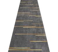 Lanmmraifc Grey And Gold Hallway Rugs Narrow Carpet Runner，Extra Long Home Kitchen Runner Area Rug With Non-Slip Backing Washable Floor Mat - Non-Shedding Easy Clean (Size : 60×300cm/2ft×9.8ft)