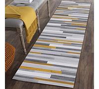 Lanmmraifc Runner Rug For Hallway Non Slip, Long Grey And Yellow Stripe Carpet Polyester Do Not Fade For Corridor/Kitchen/Living Room Washable Rugs Home Floor Mats (Size : 60×200cm/2ft×6.6ft)