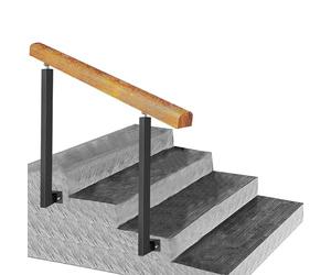 Lanmmraifc Solid Wood Handrail for 1-3 Step, Side Mount Stair Railing Safety Grab Rail with Adjustable 270° Angle Brackets and Wall Fittings for Stairs, Garden, Balcony(Height 95cm,120cm/47inch)