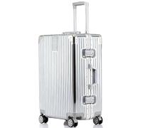 LANMOU 20 Inch Carry On Suitcase ABS Hardshell Lightweight Luggage with 4 Spinner Wheels Lock Telescopic Handle for Air Travel Cabin Check (Premium Silver)