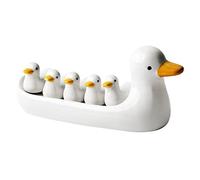 LANMOU Ceramic Chopstick Rest Set White Duck Pattern Spoon Fork Knife Holder 6 Pack Cute Animal Shape Chopsticks Rest Porcelain Stand Festive Dinner Table Home Decoration