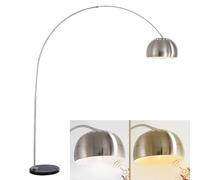 LANMOU Dimmable Arc Floor Lamp, Curved Extendable Height Adjustable Floor Light with Remote Control and Foot Switch, Marble Base, 12W LED Reading Lamp for Living Room, Bedroom, Study and Reading