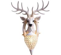 LANMOU Dimmable Wall Lamp with Remote Control, E27 LED Wall Light Animal Lamp Deer Design Fairy Wall Sconce for Bedroom, Bedside, Living Room, Office, Study, Children Room, Farmhouse, Wall Deco,White