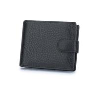 LANMOU Genuine Leather Wallet for Men Slim Bifold Design with Coin Pocket ID Window Multiple Card Slots and Secure Zipper Compartment (Black)