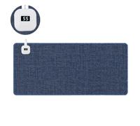 LANMOU Heated Mouse Pad Waterproof Heated Desk Mat Mouse Mat for Gaming Electric Warm Desk Pad with 5 Heating Levels & 4H Auto Shut-Off, Large Mouse Pad for Home Office (Dark Blue,60 * 36cm)