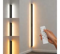 LANMOU Indoor Long LED Wall Light Minimalist Corner Wall Lamp Black Bedroom Metal Wall Sconce Light 3000K Modern Acrylic Light Fixture Living Room Wall Decoration/Lighting for Entrance,120CM/36W