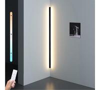 LANMOU Indoor Long LED Wall Light Minimalist Corner Wall Lamp Black Bedroom Metal Wall Sconce Light 3000K Modern Acrylic Light Fixture Living Room Wall Decoration/Lighting for Entrance,120CM/36W