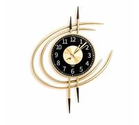 LANMOU Large 54CM Wall Clocks for Living Room, Black and Gold Modern Design Wall Clock Silent Non Ticking, Decorative Wall Clock Battery Powered with Large Numbers, Easy to read (Without Battery)