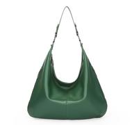 LANMOU Large Vintage Vegan Leather Tote Bag for Women Hobo Shoulder Handbag with Adjustable Strap Zipper Top Handle Crossbody Capacity Work Shopping Travel (Green)