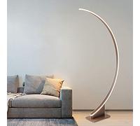 LANMOU LED Floor Lamp Dimmable, Classic Minimalist Arc Standing Lamp for Living Room Bedroom Office Lounge, Modern LED Eye-Care Floor Light with Remote Control,Brown