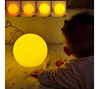 LANMOU LED Night Light Kids, Kids Dimmable Bedside Lamp Remote Control Table Lamp for Bedroom, USB Rechargeable Night Light, Timing Function, Children Gifts, 15 * 15cm, Yellow