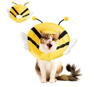 LANMOU Little Bee Shape Pet Collar Adjustable Recovery Cat Cone Collar, Breathable Soft Protective Neck Collar for Cats and Puppies, Prevent from Licking Wounds, Not Block Vision (S)