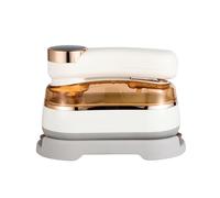 LANMOU Mini Steam Iron 1000W Portable Iron Handheld Steamer Iron for Clothes 180° Rotating Handle Iron, Ceramic Nonstick Soleplate Support Dry and Wet Ironing for Home and Travel (White)