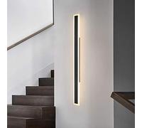 LANMOU Minimalist Long LED Wall Light Nordic Black Indoor Wall Sconce Metal Acrylic Bedside Wall Lamp 3 Color Temperature Modern Wall Decoration for Bedroom Living Room Corridor Aisle Entrance,100cm