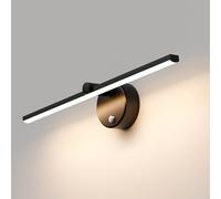 LANMOU Modern LED Bath Mirror Lamps 41cm, LED Dimmable Bathroom Vanity Wall Light Rotatable 300° Mirror Front Light for Dressing Table Make Up Lighting, 4000K, Black