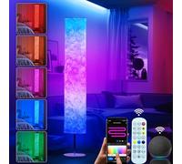 LANMOU Smart LED Floor Lamp, RGB Floor Lamp Dimmable with Remote Control, App & WiFi Alexa Voice Control, 64+ Scene & Music & DIY Mode, LED Standing Lamp for Bedroom, Living Room, Fabric-shade, 60inch
