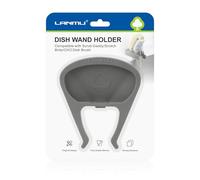LANMU Dish Wand Holder Compatible with Scrub Daddy Dishwand, Silicone Dish Brush Holder with Strong Adhesive for Kitchen Sink Counter Caddy, Keep Sponge Wand Upright