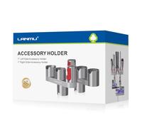 LANMU Wall Mount Accessory Holder Compatible with Dyson V15 V11 V10 V8 V7 | Drill Free Vacuum Attachments Organiser for Dyson Cordless Vacuum Docking Station, 2 Pack 6 Storage Sockets