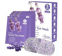 LANNA Steam Eye Mask Heated for Sleep & Spa Relaxation, Self Heating Warm Compress for Dry & Puffy Eyes, Disposable Travel Size Essential, Long Lasting 60-120 Minutes, 5 Pcs - Lavender