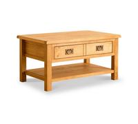 Lanner Oak 95Cm Large Rectangular Coffee Table With Drawer - By Roseland Furniture