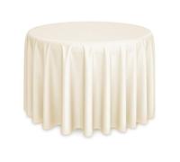Lann's Linens - 108" Round Premium Tablecloth for Wedding/Banquet/Restaurant - Polyester Fabric Table Cloth - Ivory