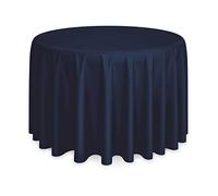 Lann's Linens - 120" Round Premium Tablecloth for Wedding/Banquet/Restaurant - Polyester Fabric Table Cloth - Navy Blue