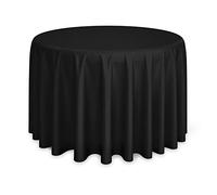 Lann's Linens - 120" Round Premium Tablecloth for Wedding/Banquet/Restaurant - Polyester Fabric Table Cloth - Black