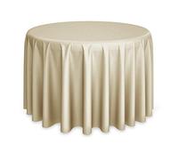 Lann's Linens - 120" Round Premium Tablecloth for Wedding/Banquet/Restaurant - Polyester Fabric Table Cloth - Beige