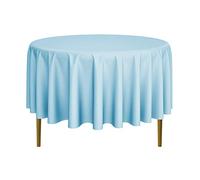 Lann's Linens - 228 cm Round Tablecloth - for Wedding/Banquet/Restaurant - Polyester Fabric - Baby Blue