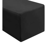 Lann's Linens - 4' Premium Fitted Tablecloth for 48" x 24" Rectangular Table - Wedding/Banquet/Trade Show - Polyester Cloth Fabric Cover - Black