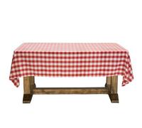 Lann's Linens - 60" x 102" Premium Checkered Tablecloth - Rectangular Polyester Fabric Picnic Table Cover - Red & White Gingham Cloth