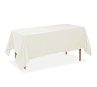 Lann's Linens - 60" x 126" Premium Tablecloth for Wedding/Banquet/Restaurant - Rectangular Polyester Fabric Table Cloth - Ivory