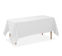 Lann's Linens - 60" x 126" Premium Tablecloth for Wedding/Banquet/Restaurant - Rectangular Polyester Fabric Table Cloth - White